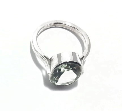 .925 Silver Green Amethist Ring