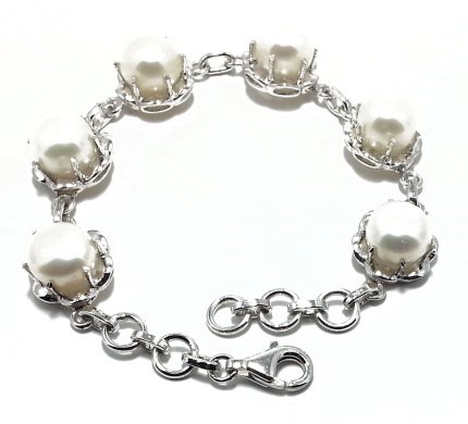 .925 Silver Pearl Bracelet