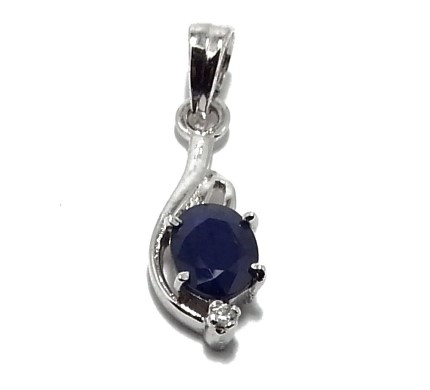 .925 Silver Blue Sapphire Pendant